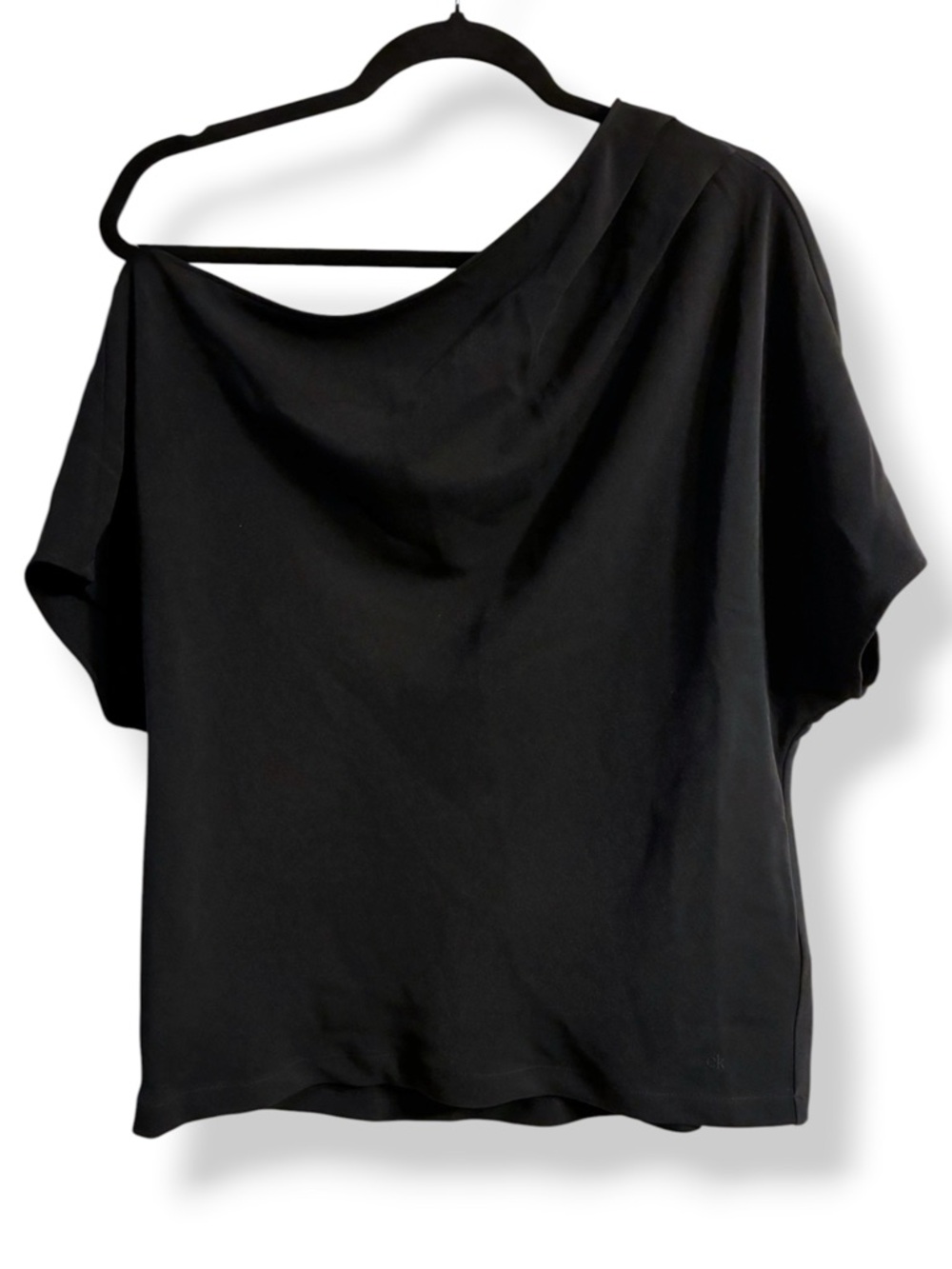 🖤 Calvin Klein One Shoulder Asymmetrical Blouse Black Medium NWT